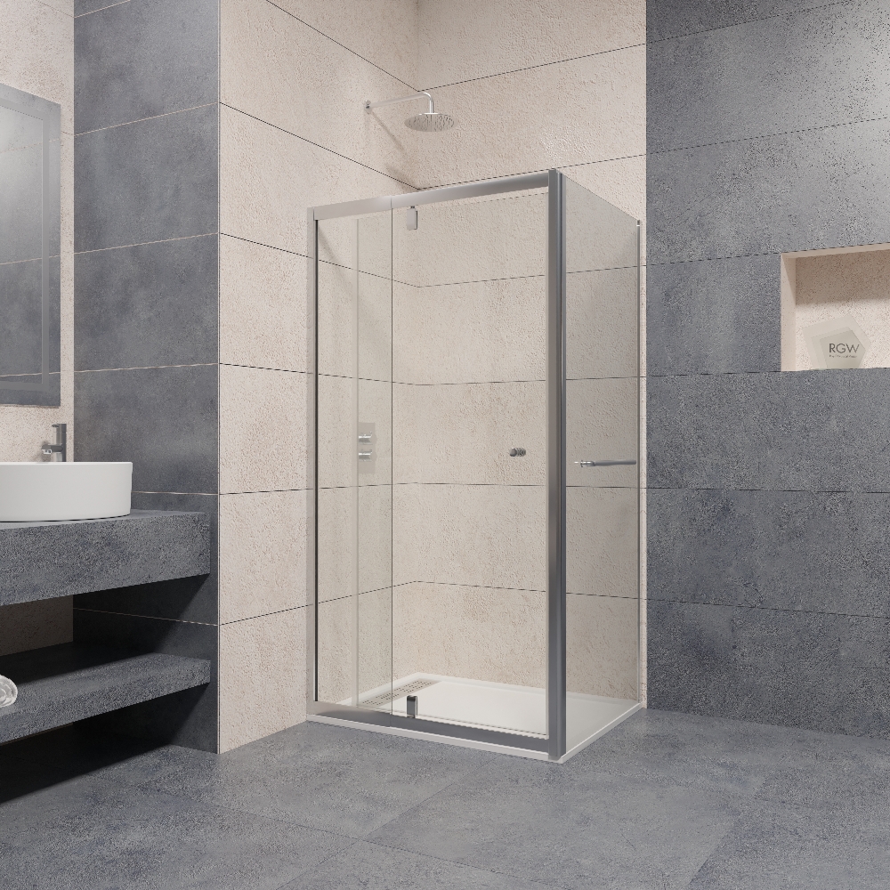 душевой уголок rgw passage pa-44-1 (pa-02 new + z-060-1) 80x90 стекла прозрачные, профиль хром