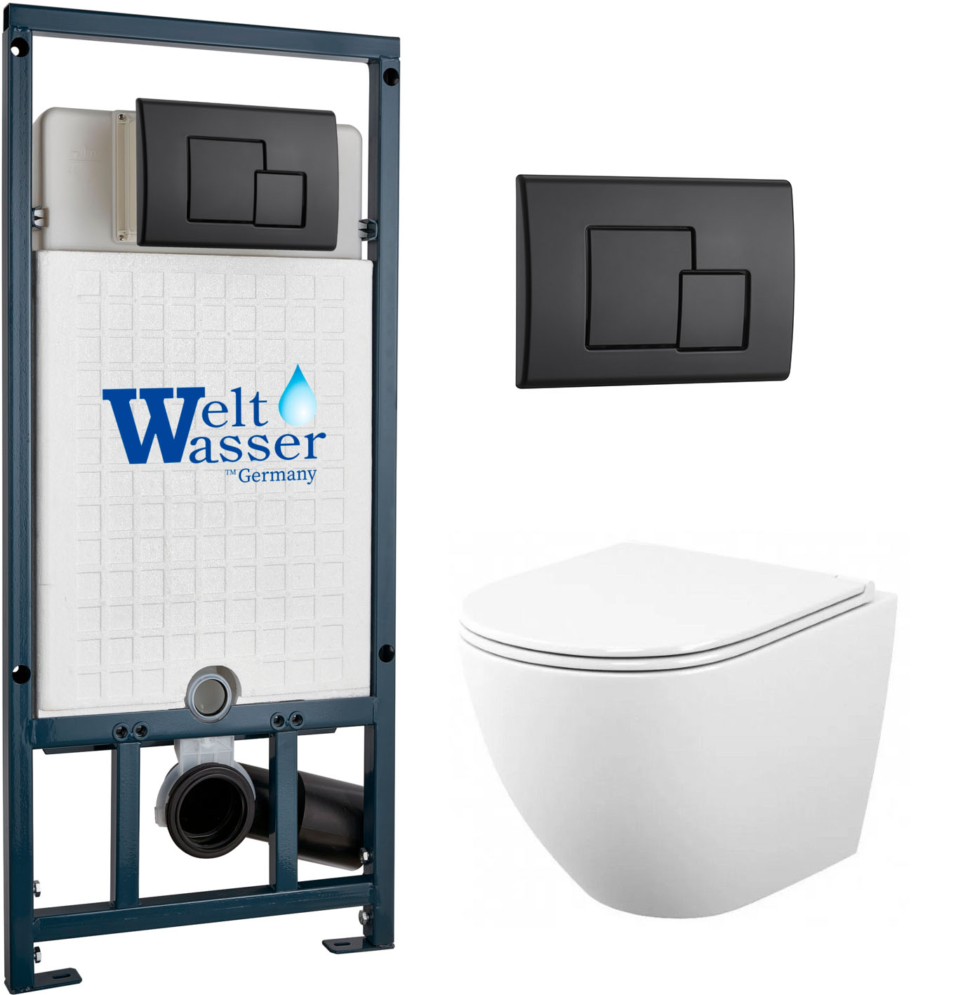 комплект инсталляции welt-wasser marberg 507 se с клавишей смыва bl и унитазом teymi t40102