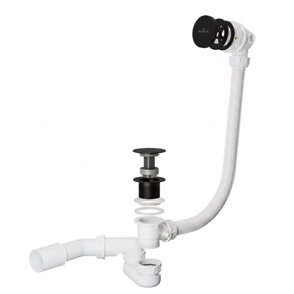 сифон для ванны roxen r70c-b черный