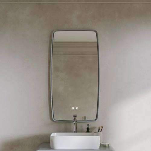 зеркало benetto aura 98x52 с подсветкой, серый