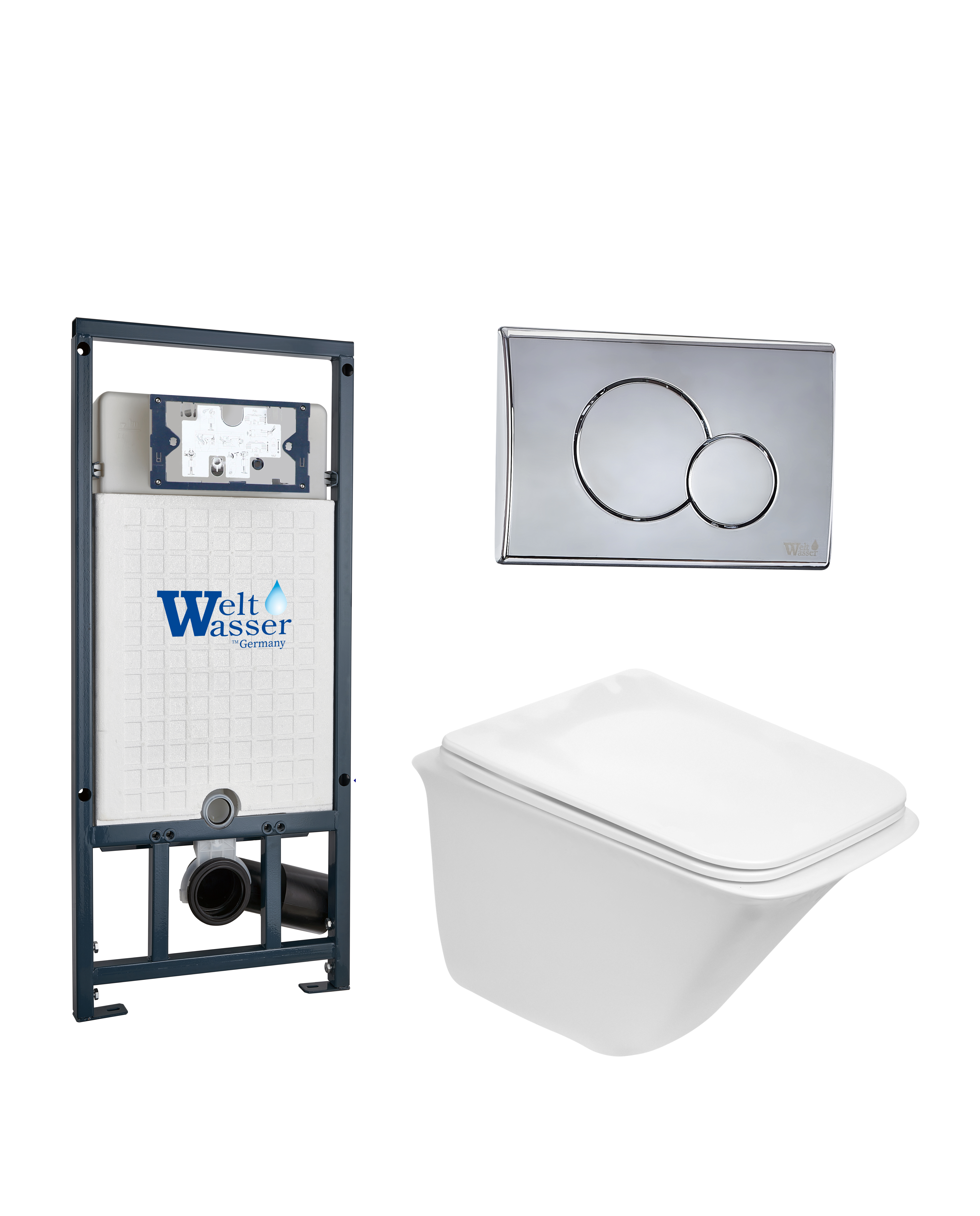 комплект welt-wasser marberg 507 + rotbach 004 gl-wt + mar 507 rd с клавишей хром