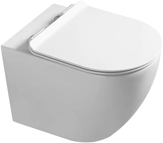 унитаз подвесной santiline sl-5002 36,5x55 безободковый белый softclose