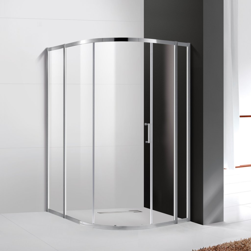 душевой уголок cezares molveno-rh-11-120/110-c-cr-iv 120x110 стекла прозрачные, профиль хром