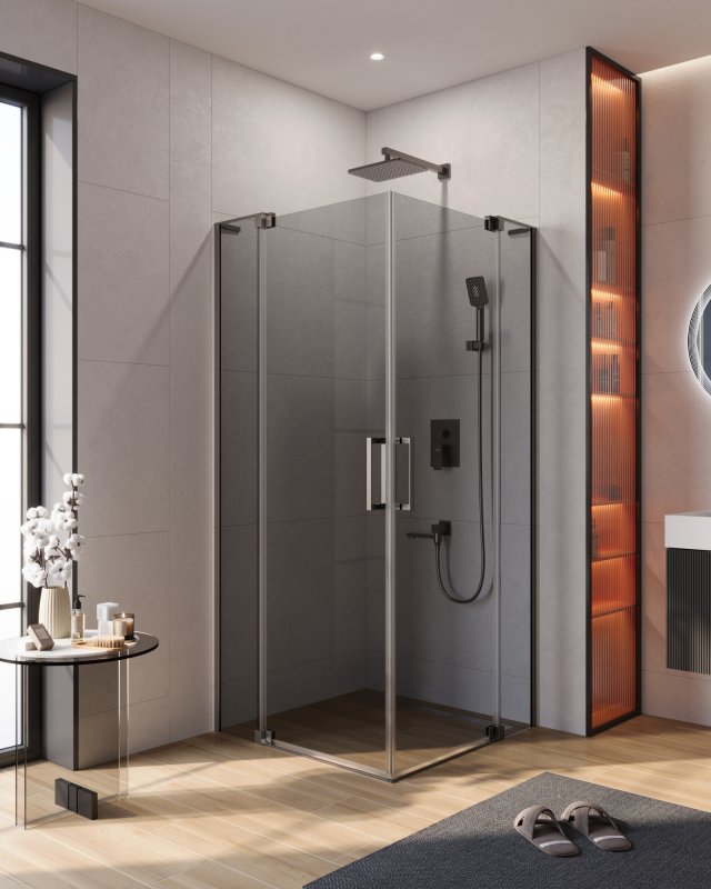 душевой уголок cezares slider-a-2-100/110-grigio-gm стекло серое / профиль оружейная сталь