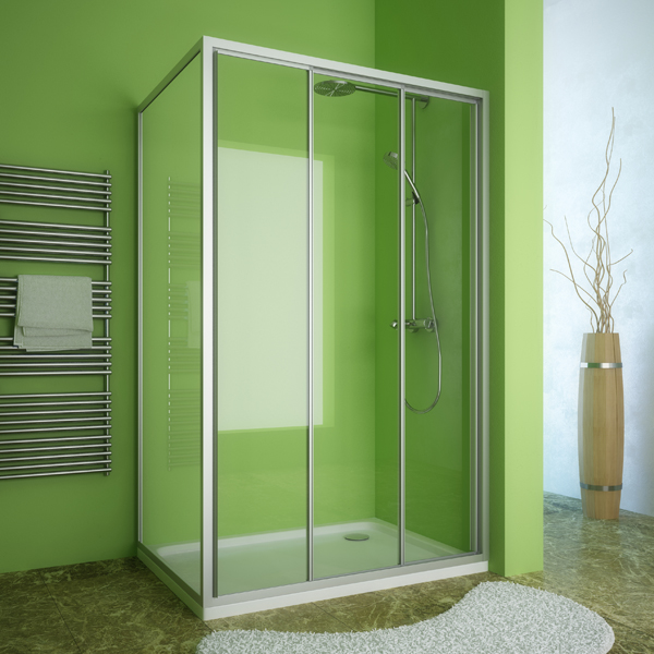 душевой уголок gutewetter practic rectan gk-403 135x80 (матовый хром/полистирол lines)
