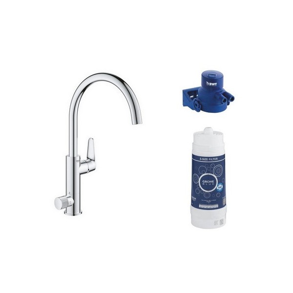 смеситель для кухни grohe blue pure bau curve 119709 с функцией фильтрации воды
