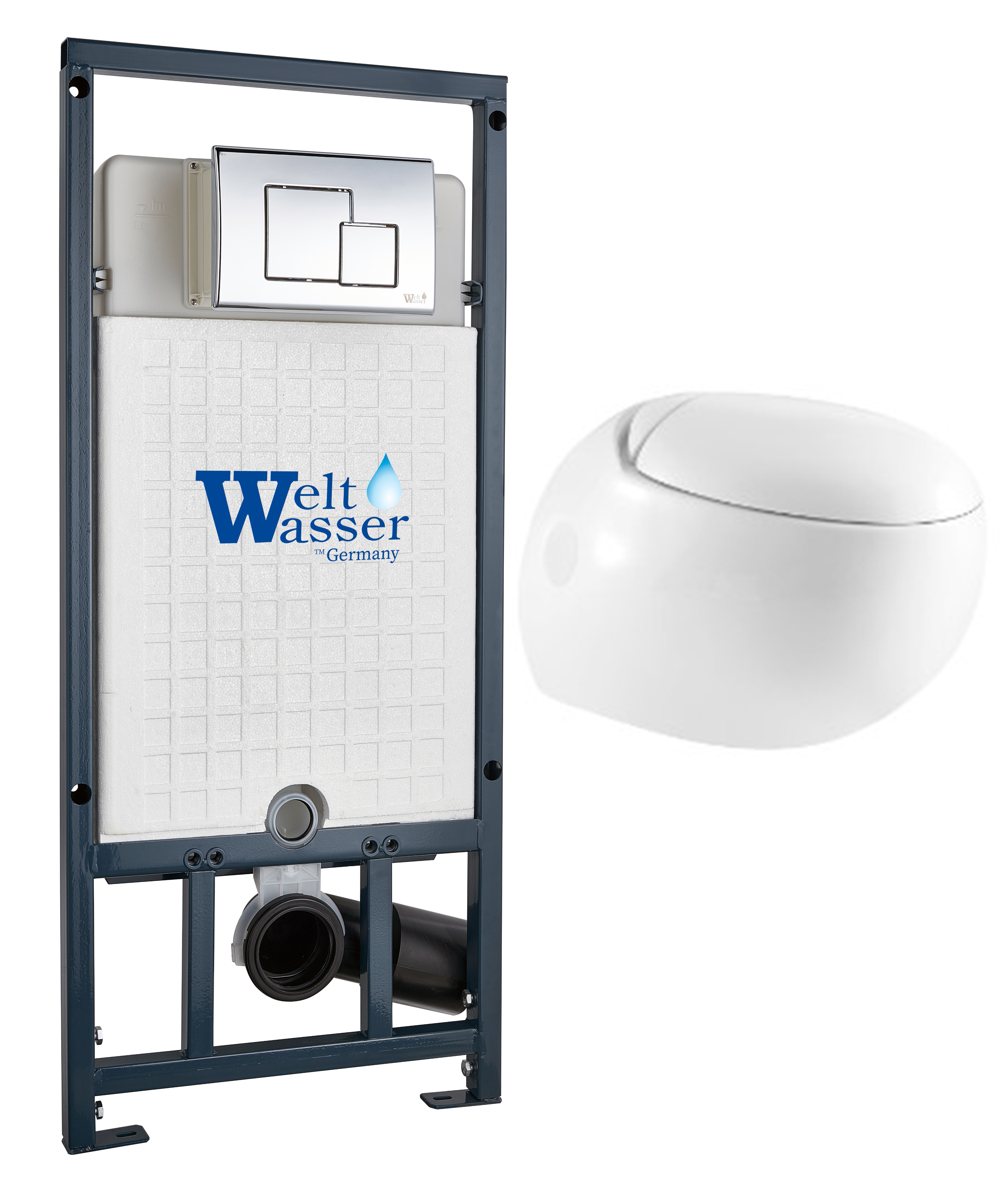 комплект инсталляции welt-wasser marberg 507 с унитазом jeckenbach 004 gl-wt и клавишей смыва mar 507 se gl-wt белый глянец