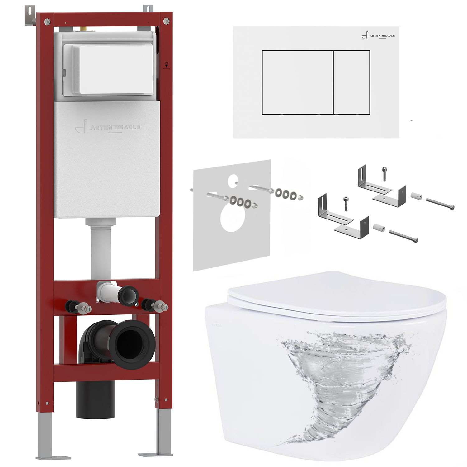 комплект инсталляции asten readle zentralmodul ar0601-205w клавиша белый глянец