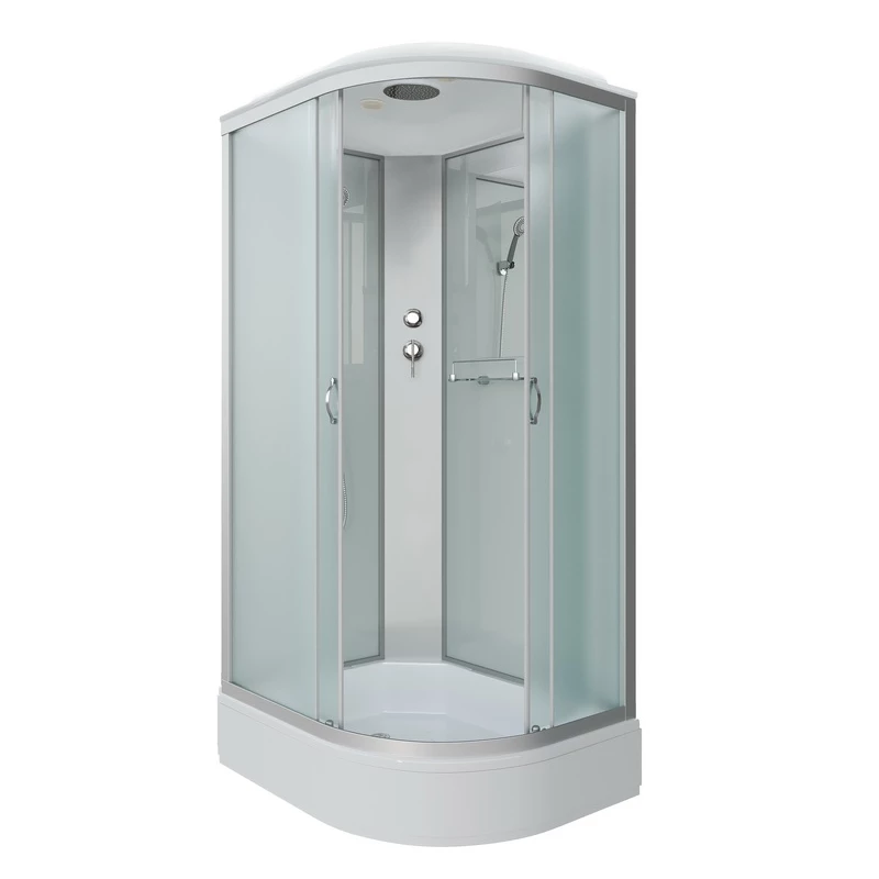 душевая кабина niagara classic ng-33974-14l 90x70 стекла матовые, профиль серебро