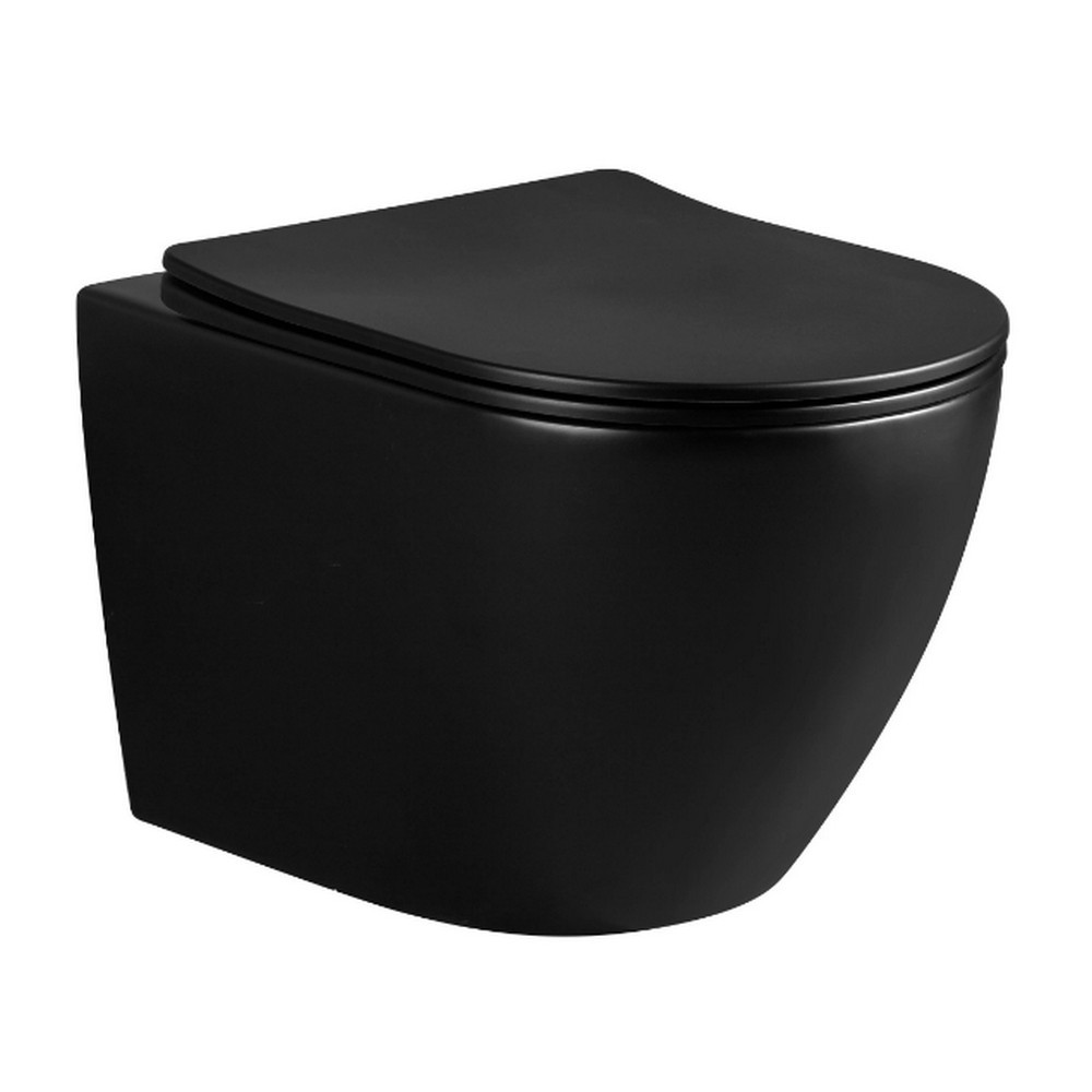 унитаз подвесной ceruttispa ticino aria mb ct8918 48,5x36,5 сиденье duroplast, микролифт, черный матовый