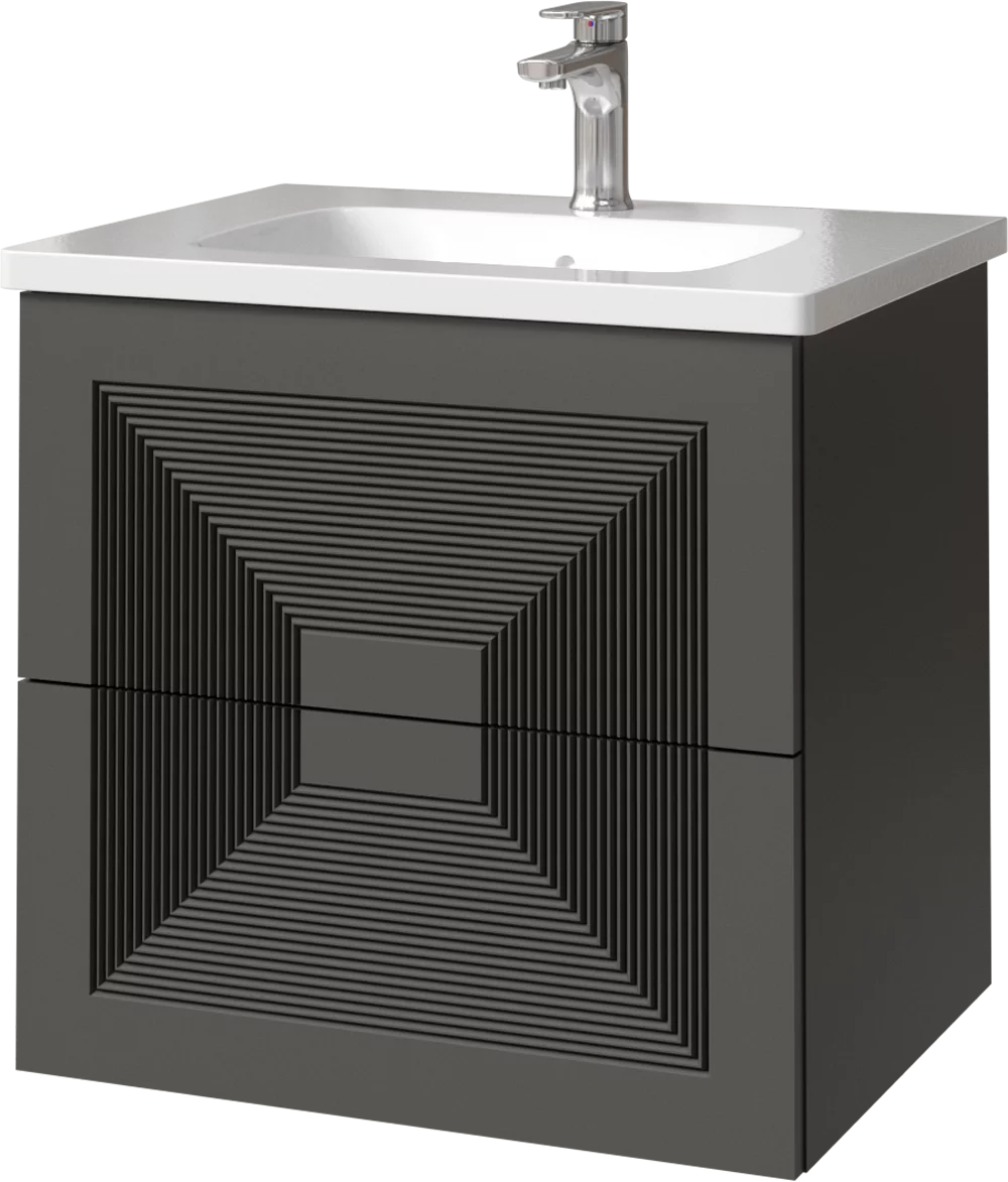 тумба подвесная caprigo modo quarta 60 35710-sf019 серый матовый