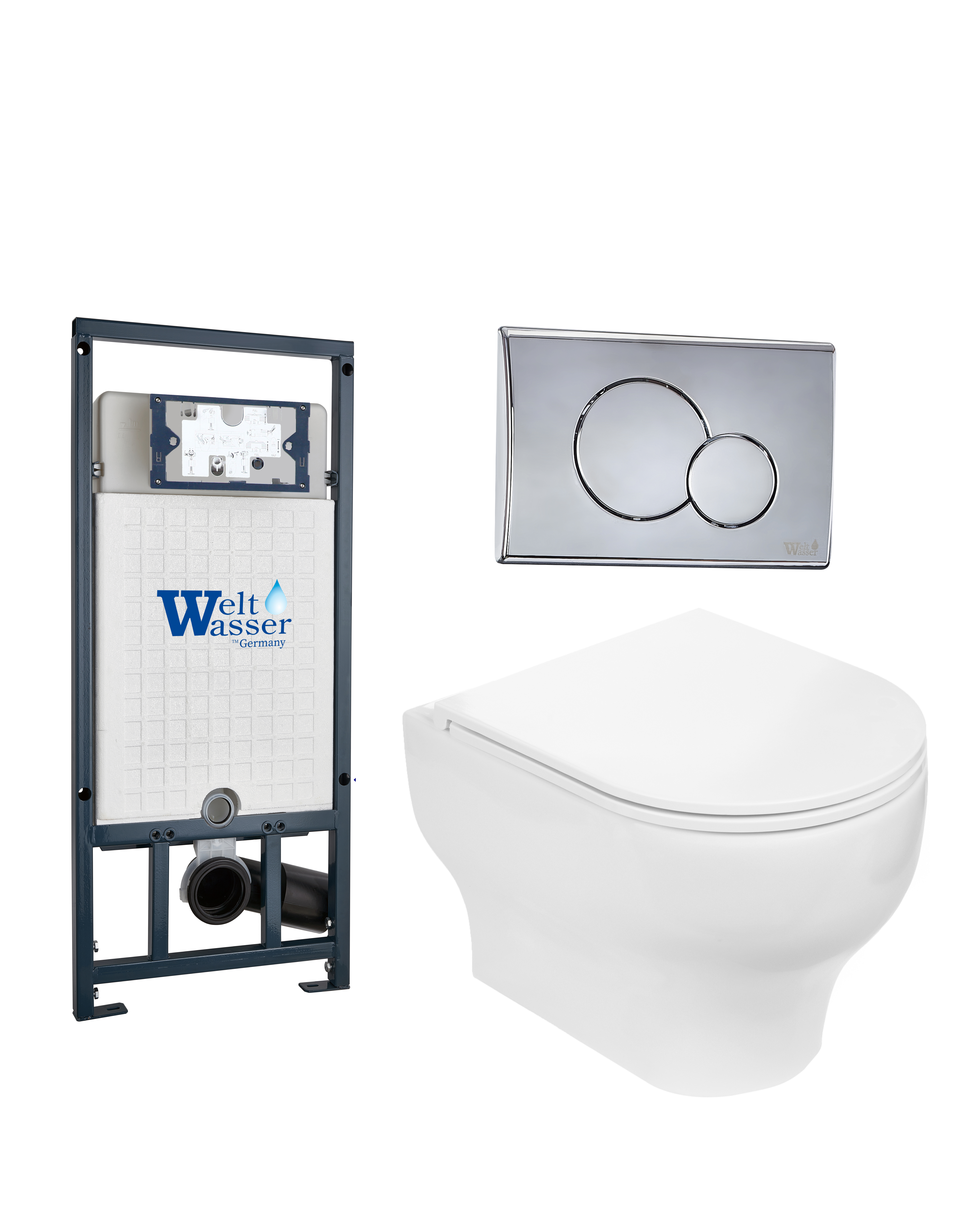 комплект welt-wasser marberg 507 + erlenbach 004 gl-wt + mar 507 rd с клавишей хром