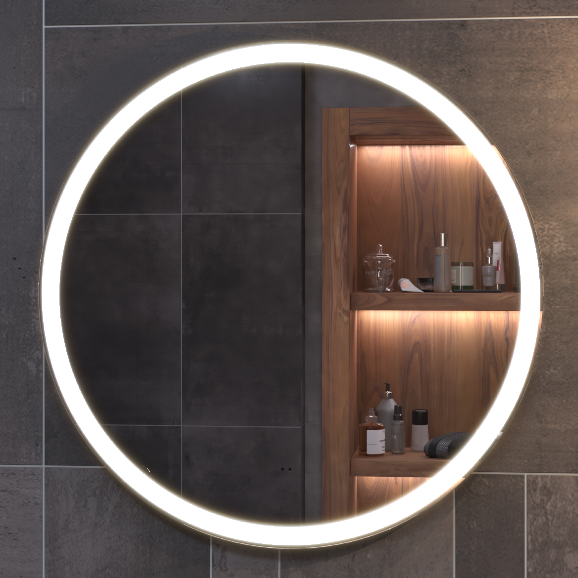 зеркало vigo cosmo comfort 800x800 бесконтактное, с подсветкой и антизапотеванием