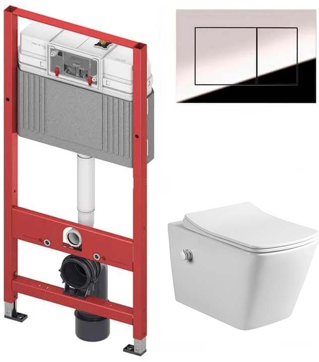 комплект инсталляции tece 9400412 с клавишей смыва хром и унитазом amore di mare garda bidet p310-x