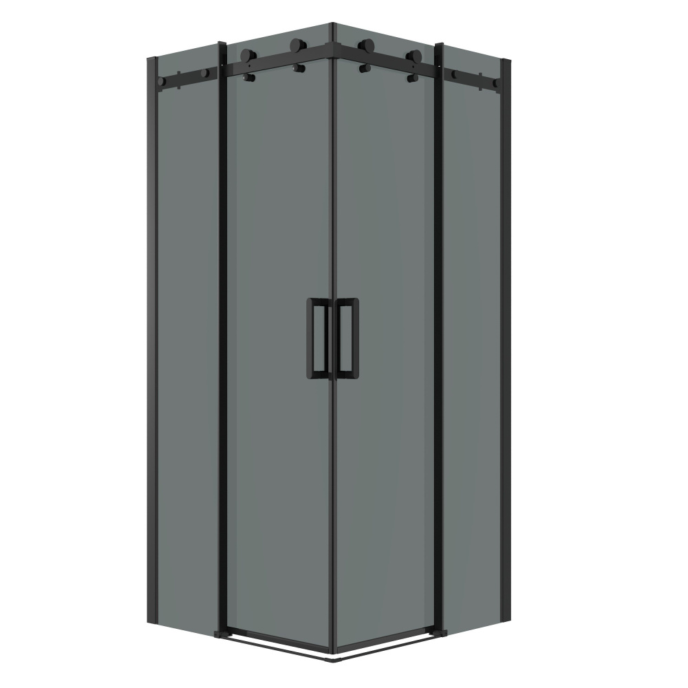 душевой уголок grossman classic 80x80 стекло тонированное / профиль черный матовый
