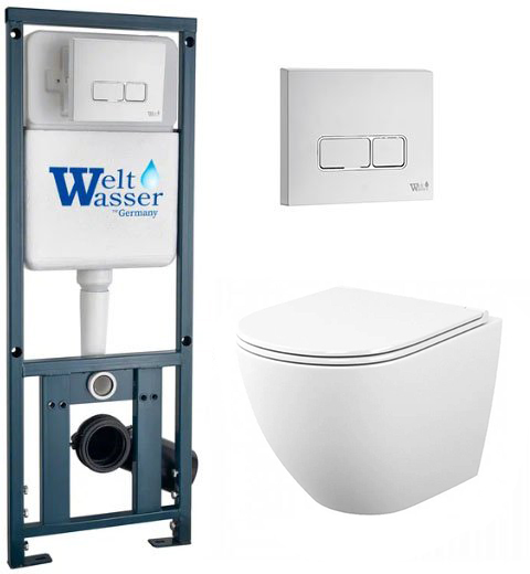 комплект инсталляции welt-wasser 410 se с клавишей смыва wt и унитазом teymi t40102