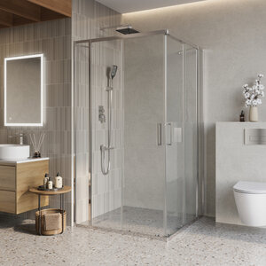 душевой уголок belbagno luce 115x115 стекло прозрачное / профиль хром