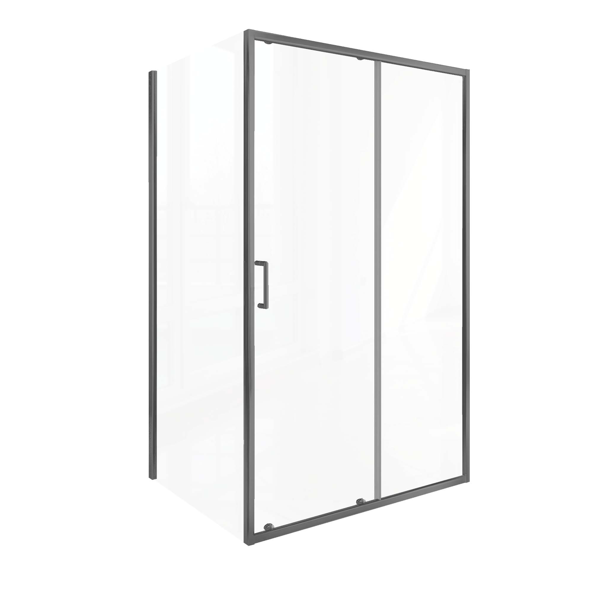 душевой уголок gooddoor lite wtw+sp 120x90 стекло прозрачное / профиль оружейная сталь