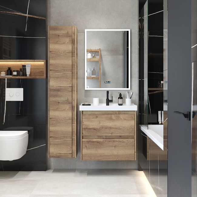 зеркало briz берн 60x80 с подсветкой и часами