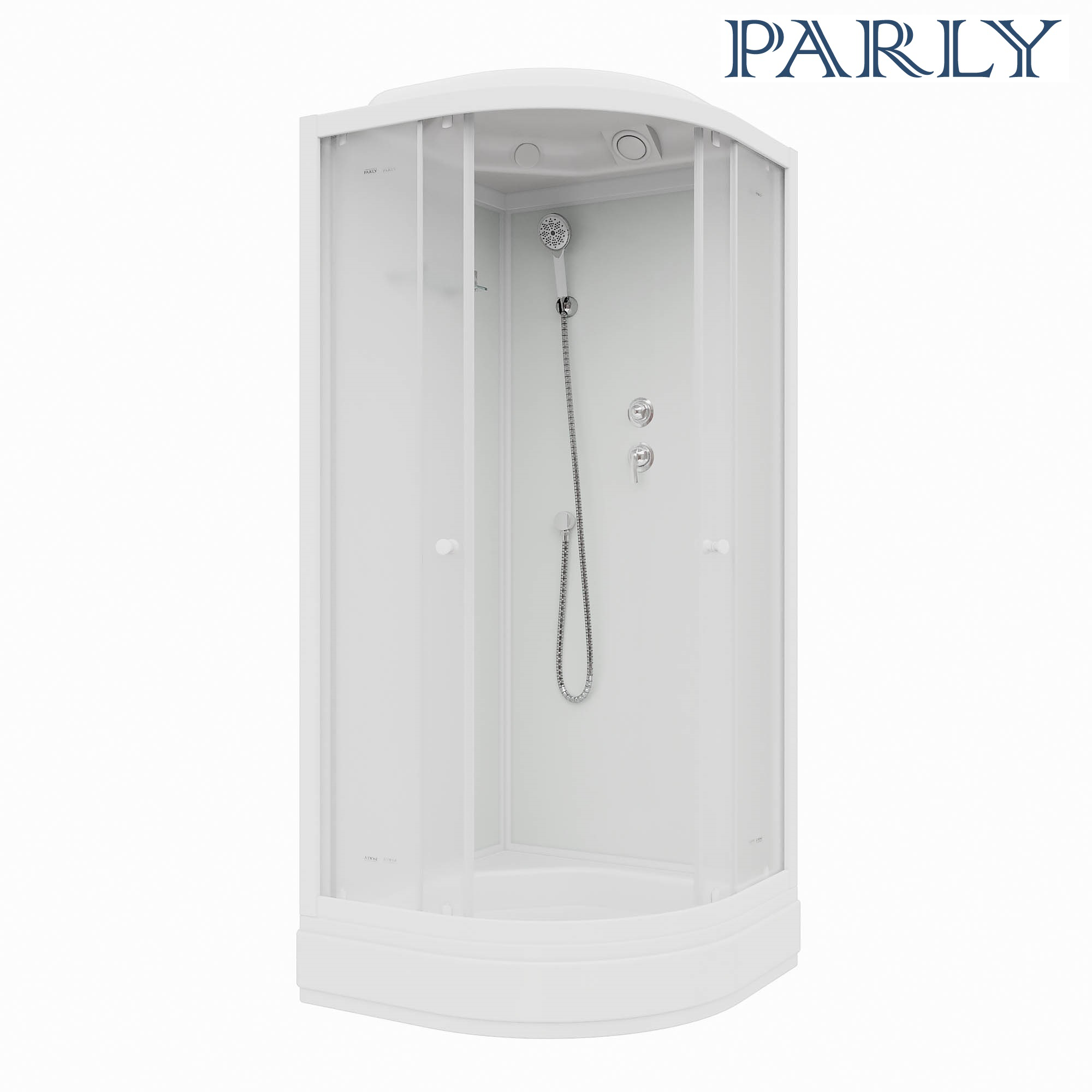 душевая кабина parly bm86f 85x85 стекла матовые, профиль белый