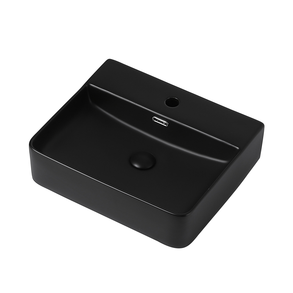 умывальник накладной abber rechteck ac2203mb 50x42 черный матовый