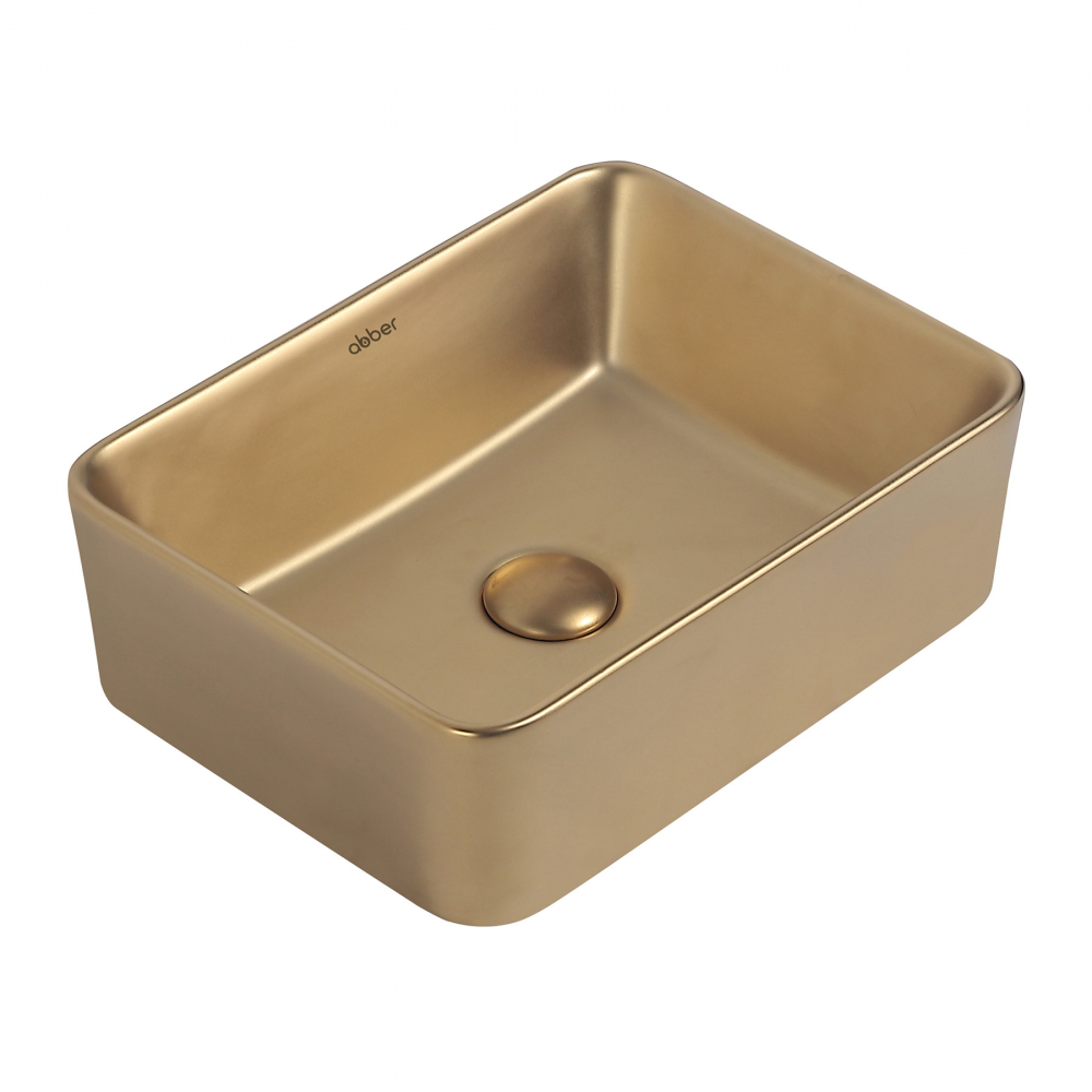 умывальник abber rechteck ac2213mmg 40,5x30 золото матовое