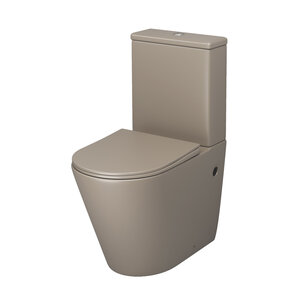 унитаз напольный grossman color 62x36.5 с крышкой-сиденьем микролифт, безободковый, светло-коричневый матовый