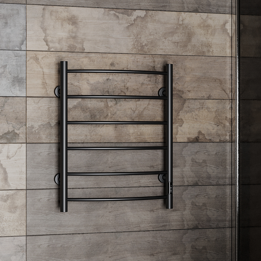 полотенцесушитель электрический roxen santi 530x650 черный матовый