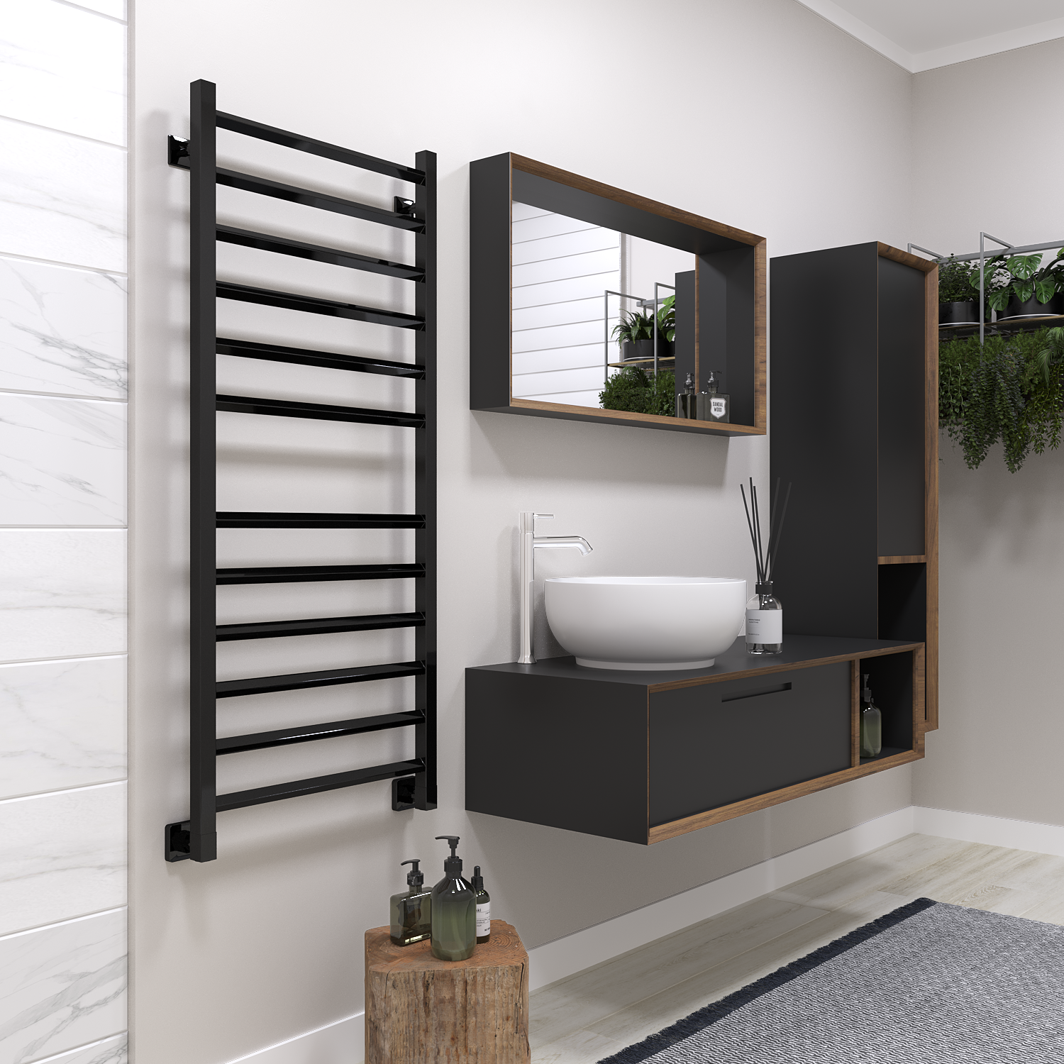 полотенцесушитель водяной stinox sorento 50x120 черный глянец