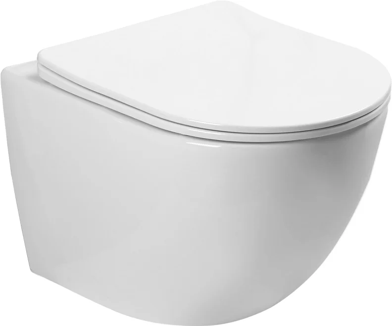 унитаз подвесной santiline sl-5005 36,5x48,5 безободковый белый softclose