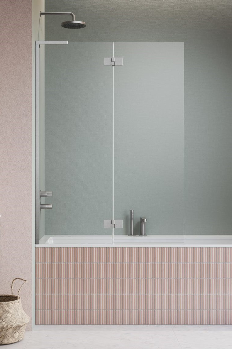 шторка на ванну radaway essenza 8 sl brushed nickel pnd ii 110x150 левая, стела прозрачные. профиль брашированный никель