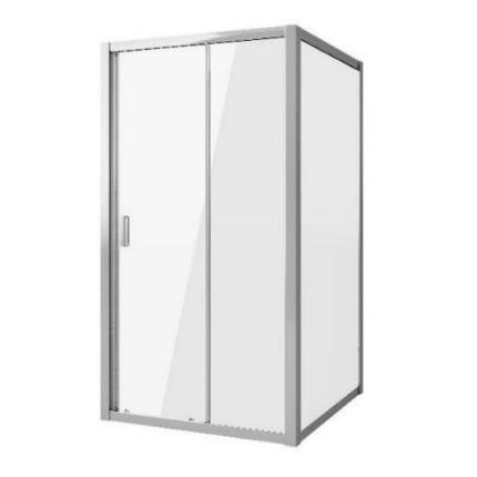 душевой уголок niagara nova ng-62-10a+ng-a80 100x80 стекла прозрачные, профиль хром