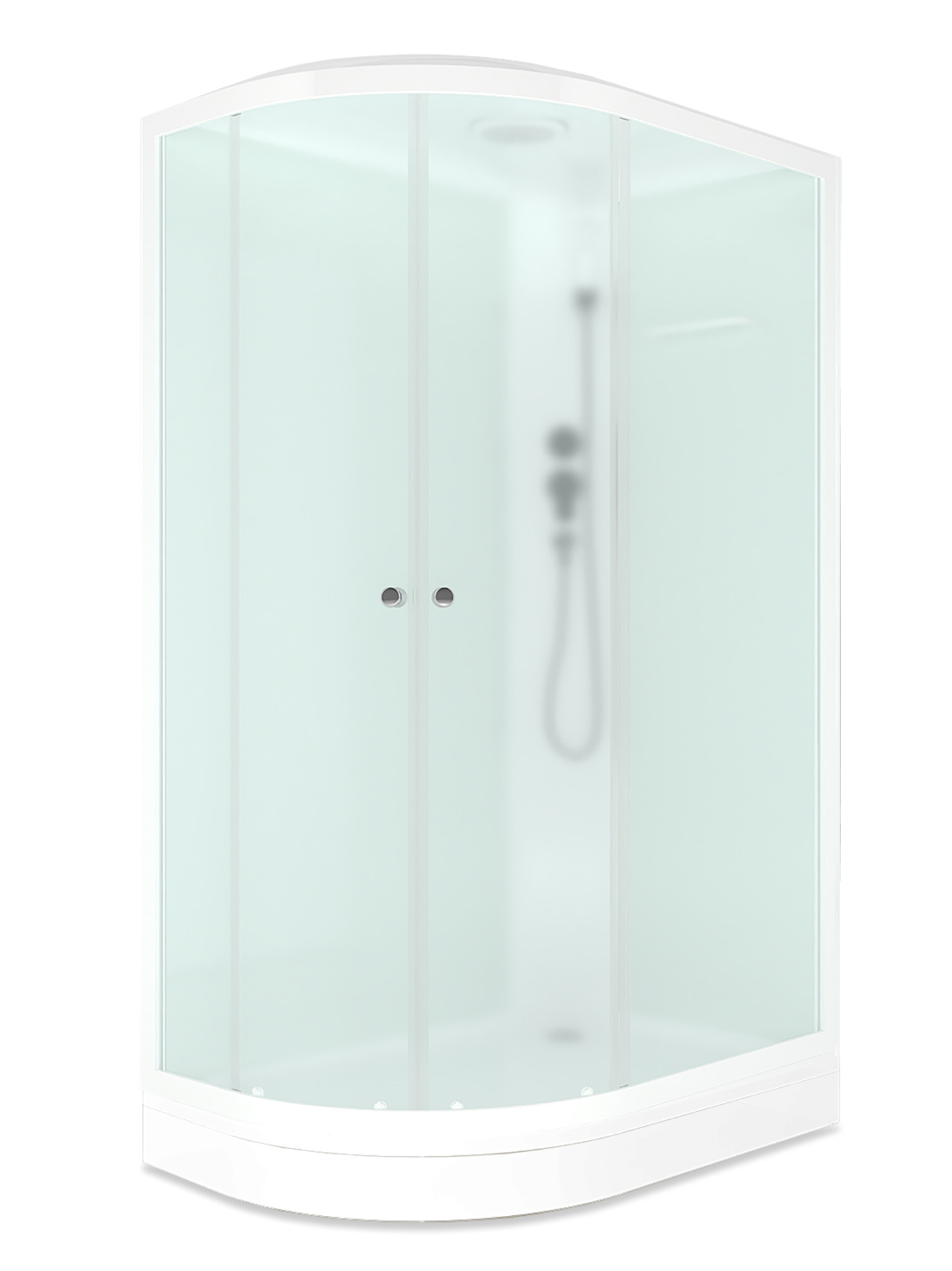 душевая кабина domani-spa delight slim 128 120x80 сатин матированное стекло / белые стенки с крышей (правая)