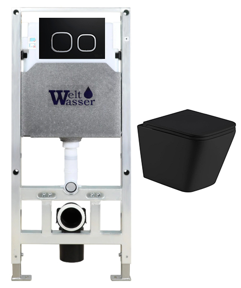 комплект инсталляция welt-wasser amberg 506 st для унитаза gelbach 043 mt-bl с клавишей смыва amberg rd-bl