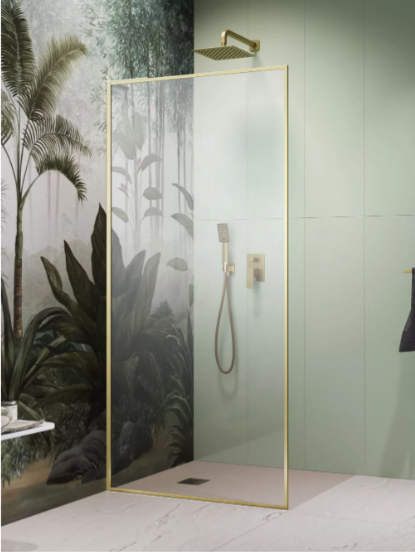 душевой уголок radaway modo f sl brushed gold ii 120x200 левый, стекла прозрачные, профиль брашированное золото