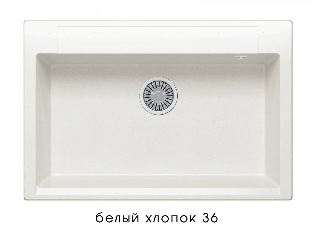 кухонная мойка polygran argo-760 белый хлопок