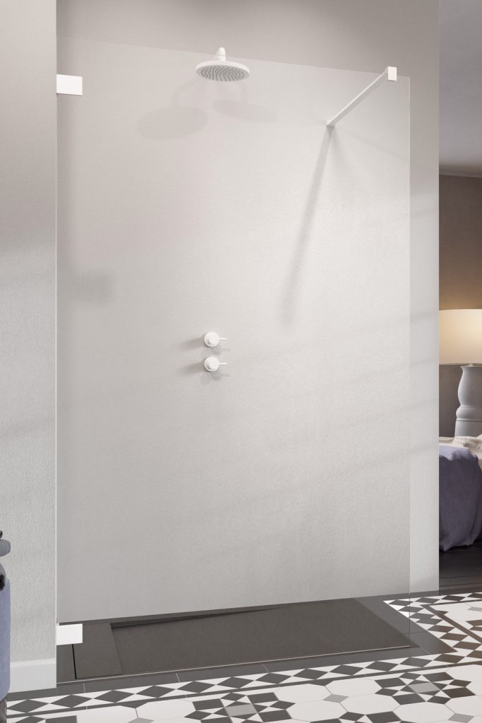 душевой уголок radaway essenza pro white walk-in 80 80x200 стекло прозрачное, профиль белый
