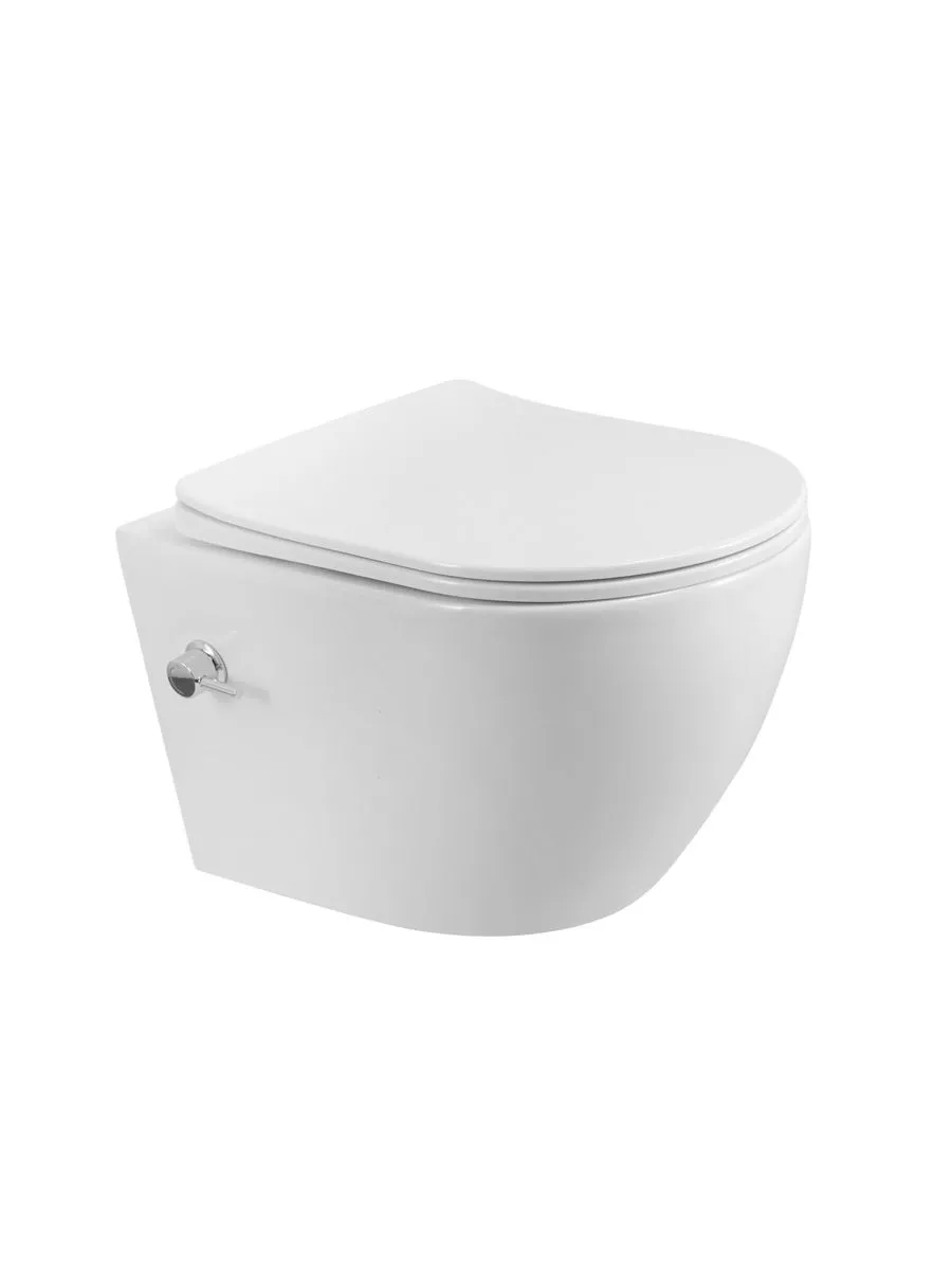 унитаз подвесной belbagno marino-tor bb7026ch-tor-bs/sc 36x52 с функцией биде и смесителем, сиденье дюропласт, soft close