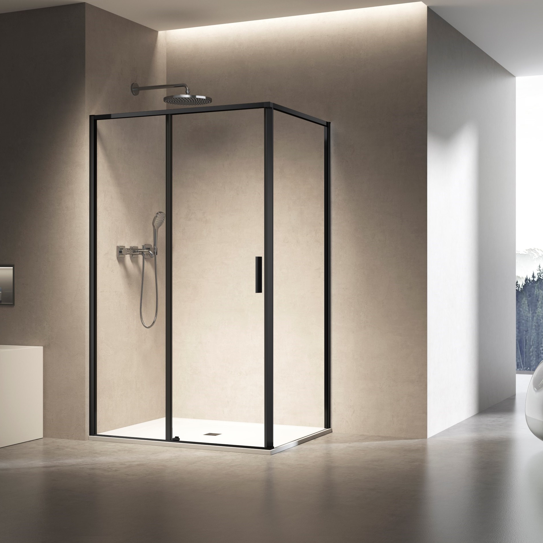 душевой уголок vincea slim 8mm vsr-6sl9012clb 120x90 прозрачное стекло / профиль черный