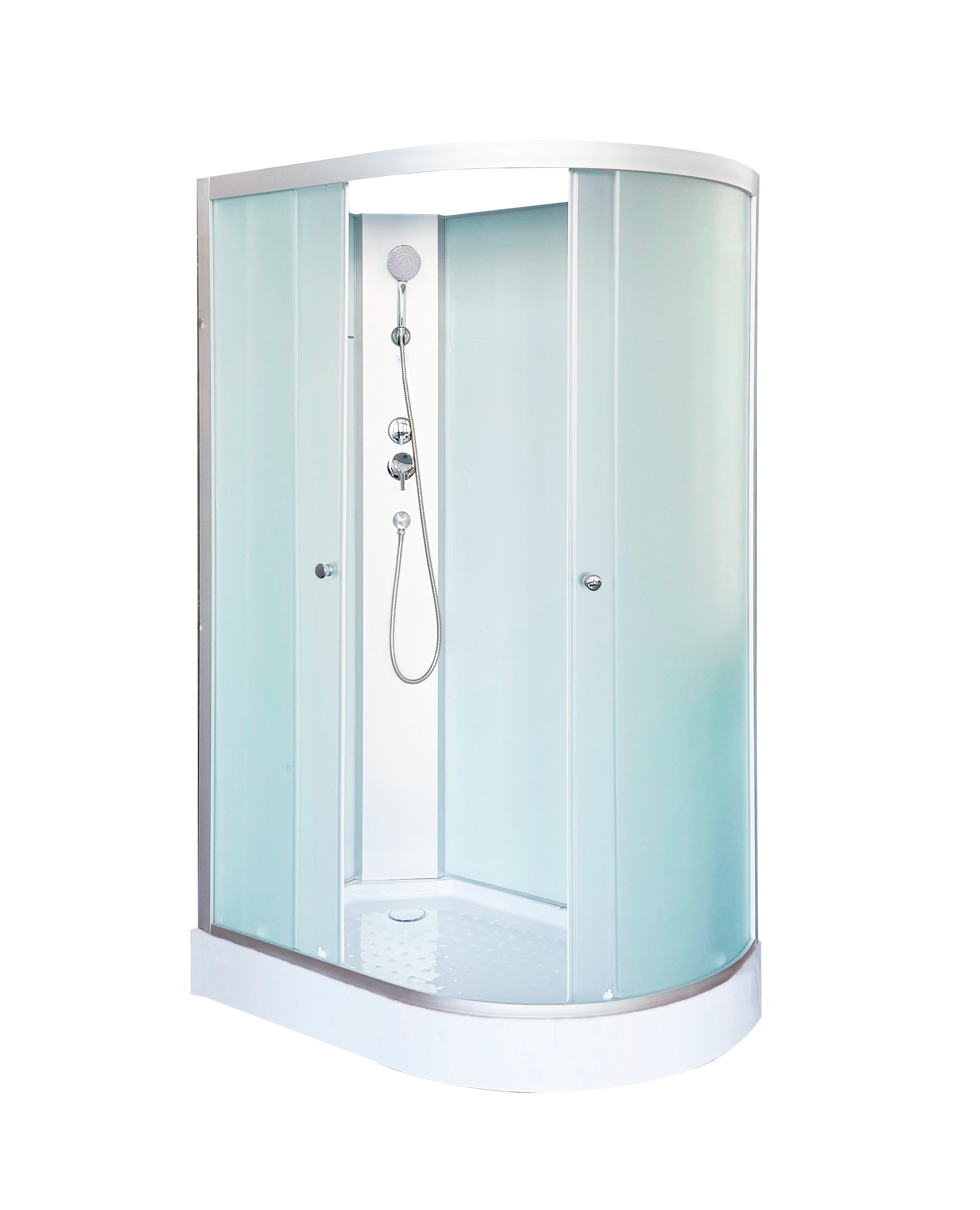 душевая кабина deto lm902ln 120x80 без крыши, левый, стекла матовые, профиль хром