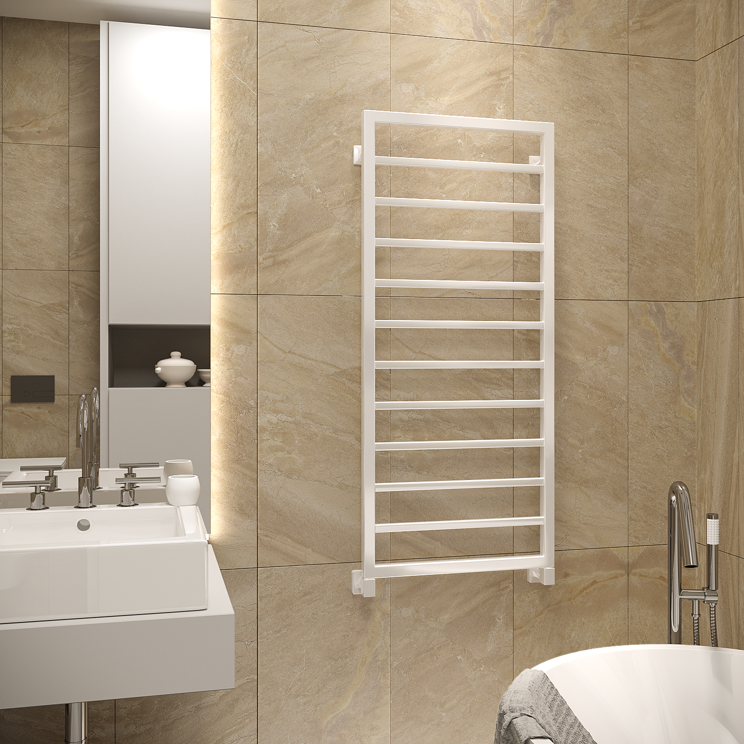 полотенцесушитель водяной stinox croma 50x120 белый глянец