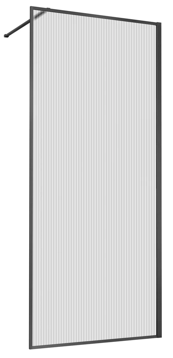 душевой уголок vincea walk-in hp art vsw-1hp120flgm 120x200 стекло рифлёное / профиль вороненая сталь