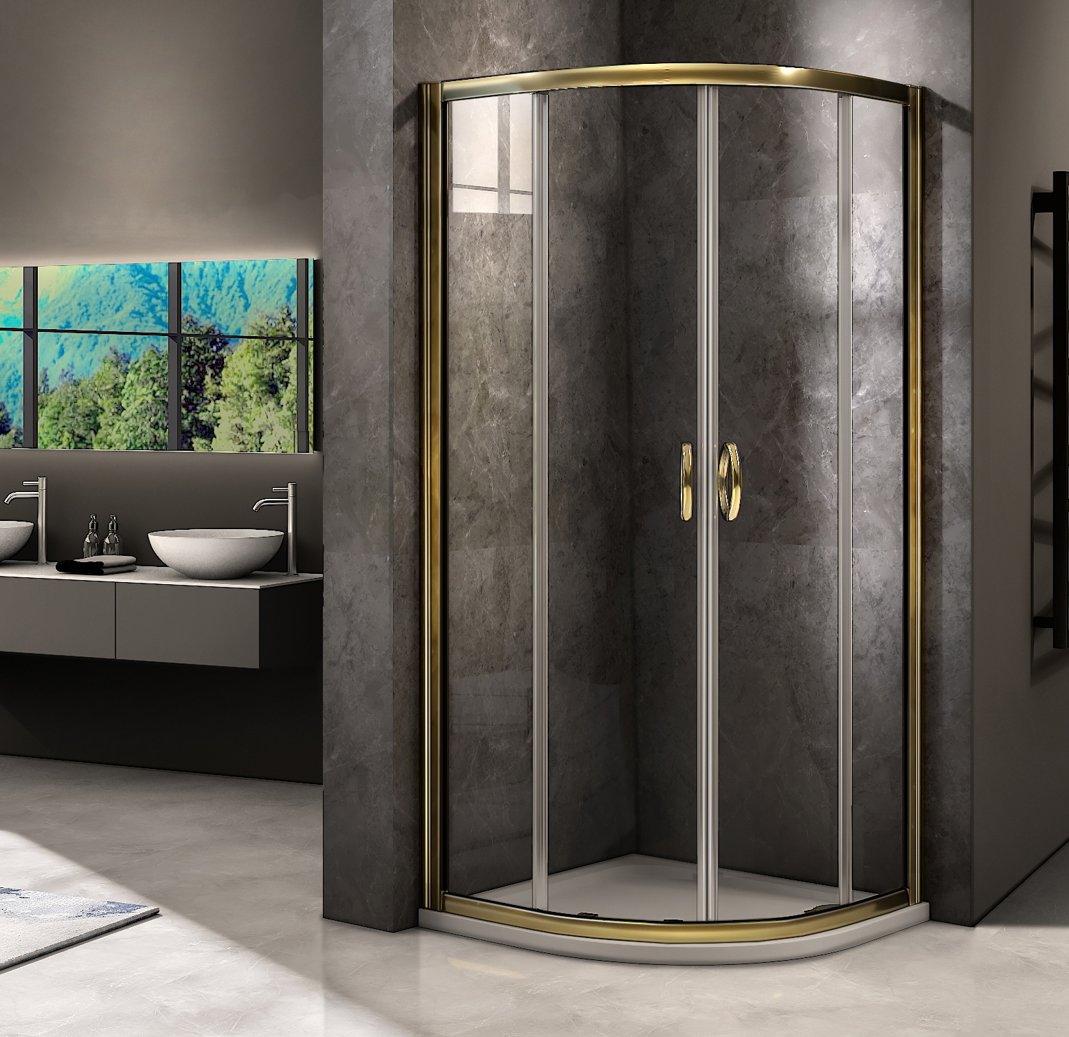 душевой уголок gooddoor jazz r-120-c-g 80x120 стекла прозрачные, профиль золото