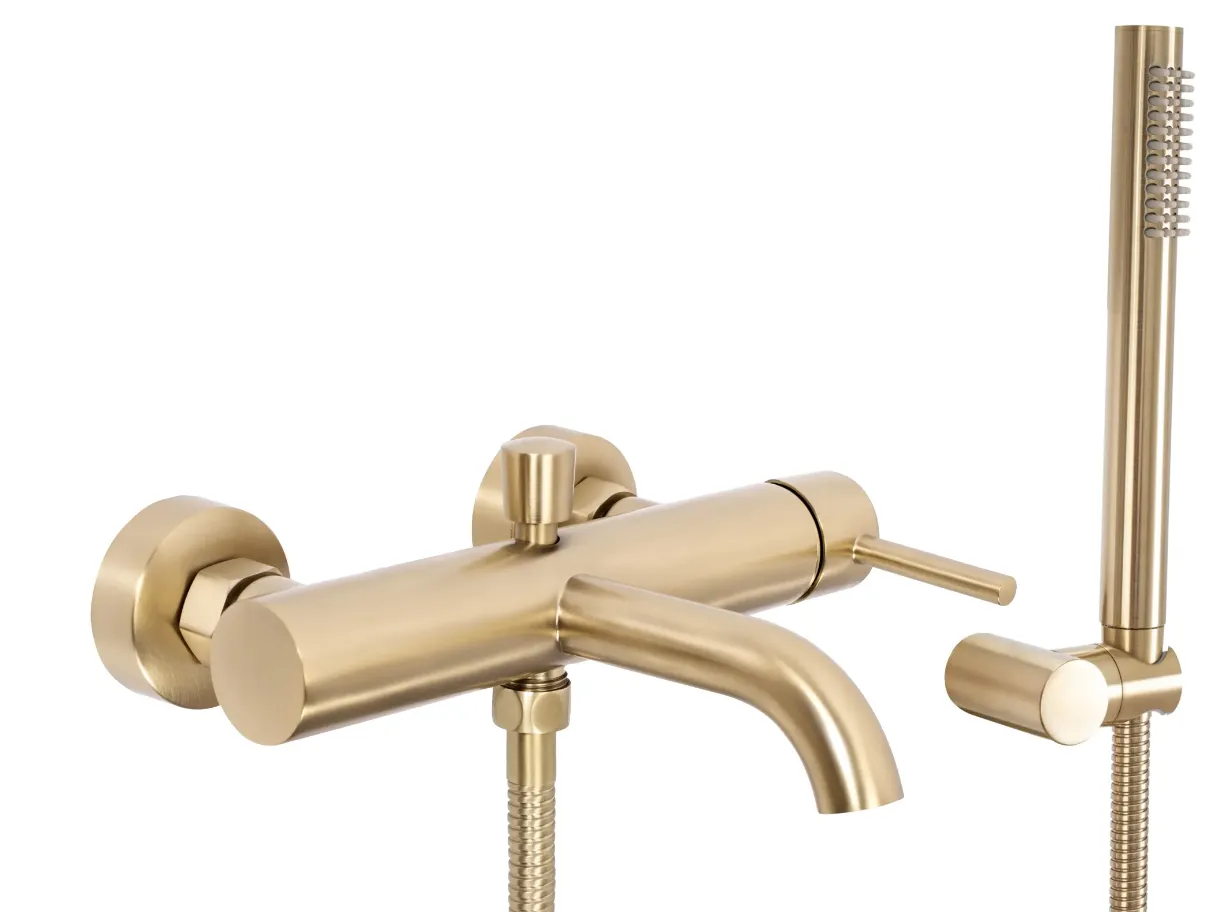 смеситель для ванны и душа rea lungo gold matt b8010 матовое золото