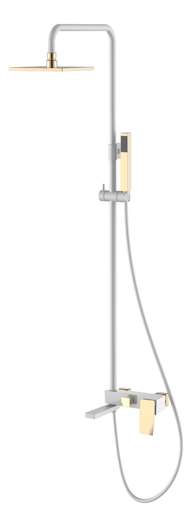 душевая стойка boheme q white gold 148-wg.2 белый/золото