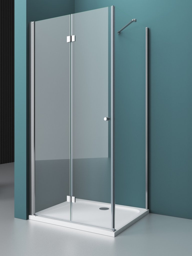 душевой уголок belbagno albano-ash-1-100/80-c-cr 100x80 стекла прозрачные, профиль хром