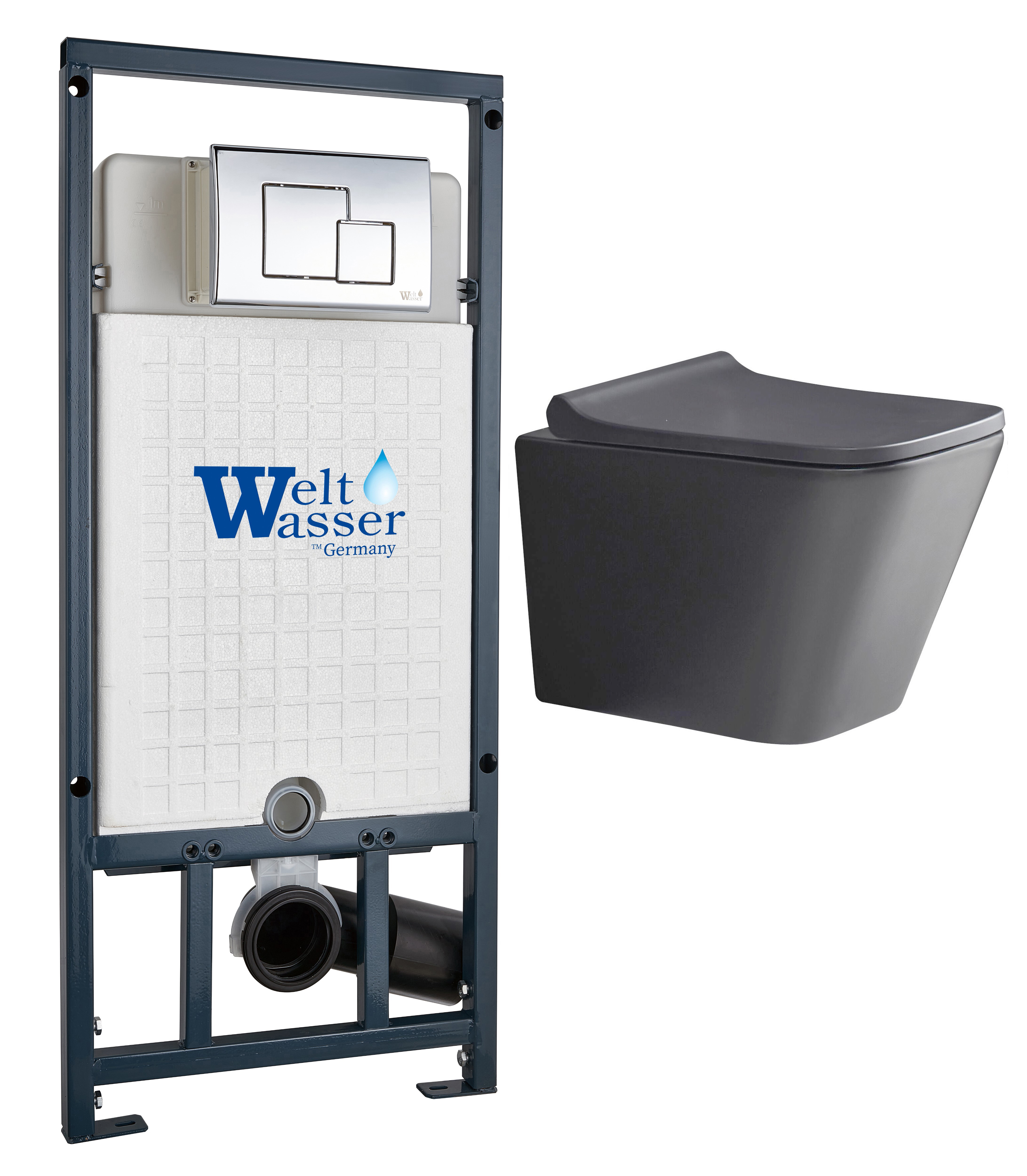 комплект инсталляции welt-wasser marberg 507 с унитазом gelbach 041 mt-gr и клавишей смыва mar 507 se cr хром
