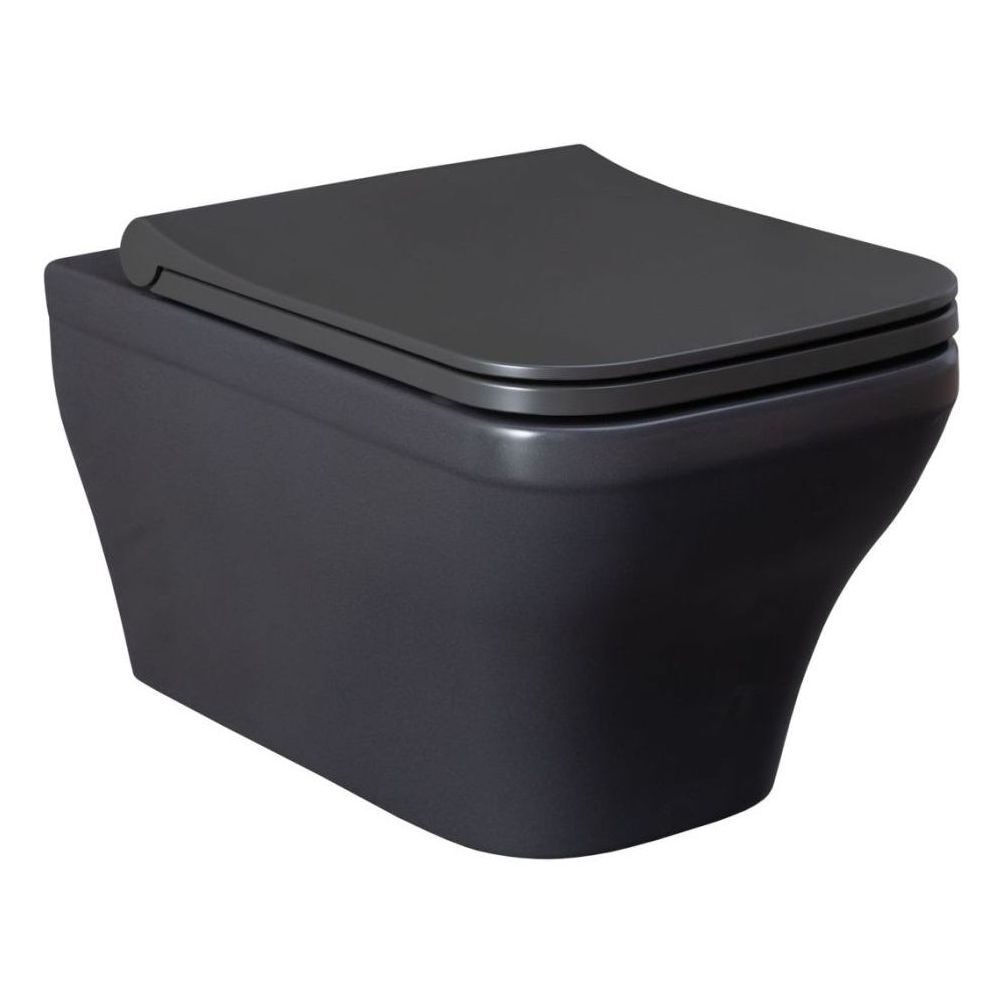 унитаз подвесной allen brau infinity 4.21011.an безободковый, антрацит softclose