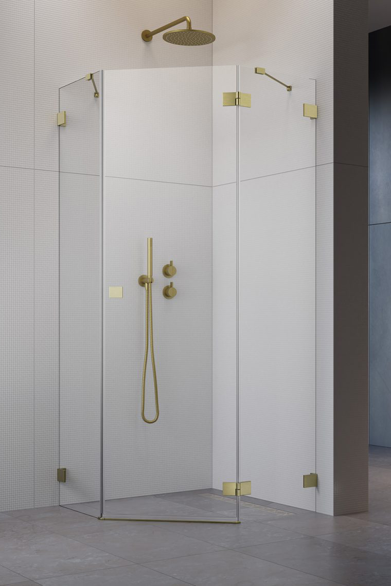 душевой уголок radaway essenza pro brushed gold ptj r 90x80 прозрачное/брашированное золото