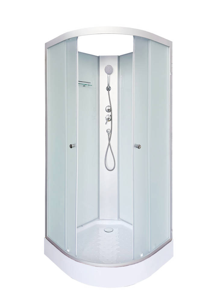 душевая кабина deto lm908n5 80x80 без крыши, стекла матовые, профиль хром